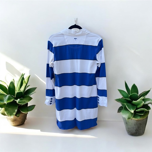 Tyler Boe Blue and White Striped Dress - Picture 3 of 4